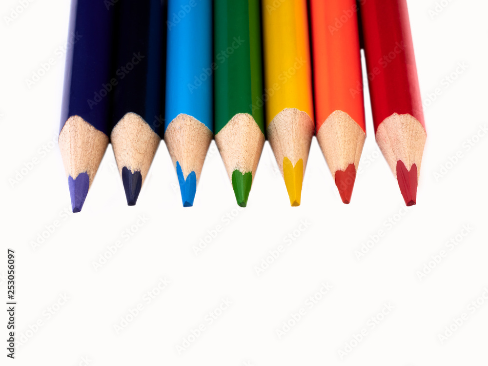 color pencils isolated on white background color pencils isolated on white background