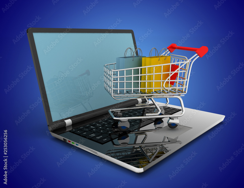 online shopping concept. 3d illustration