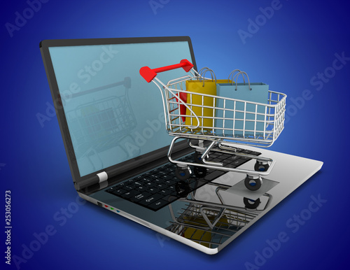 online shopping concept. 3d illustration