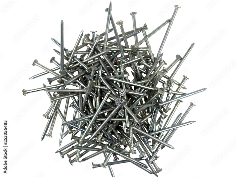 Group of carpentry nails isolated on white Group of carpentry nails isolated on white