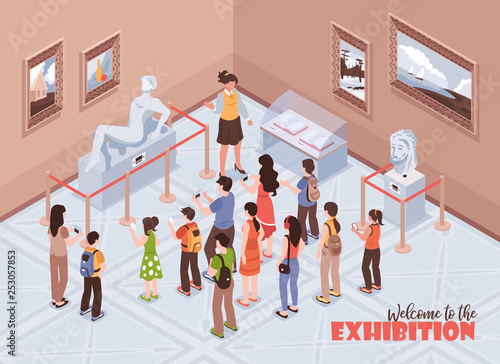 Isometric Museum Exhibition Background