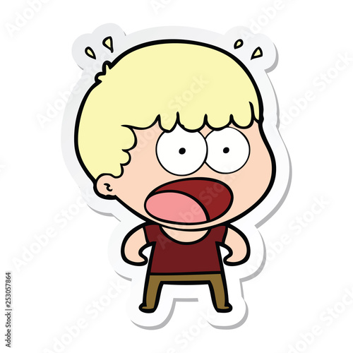 Wallpaper Mural sticker of a cartoon shocked man Torontodigital.ca