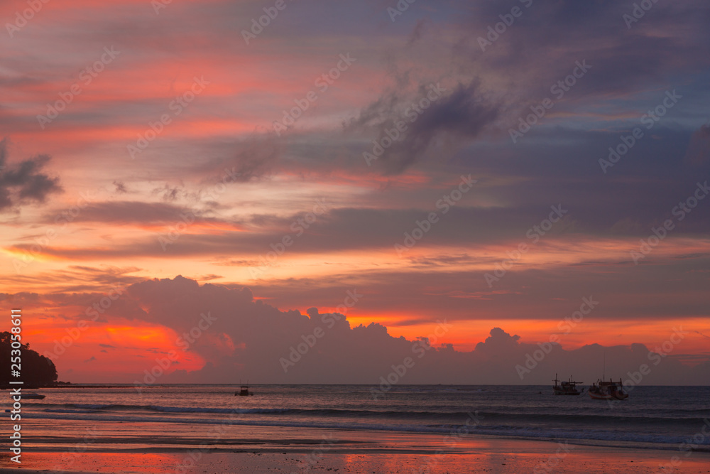 Sunset on the beach in Thailand