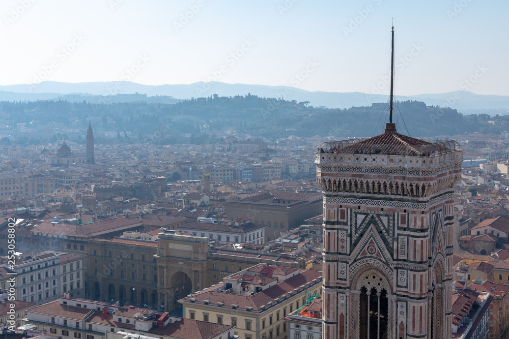 Obraz premium florence,tuscany/Italy 22 february 2019 :view from the top of the cathethal chapel