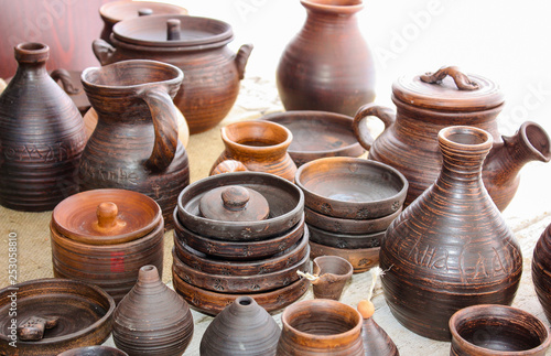 Сlay products: pots, plates and jugs