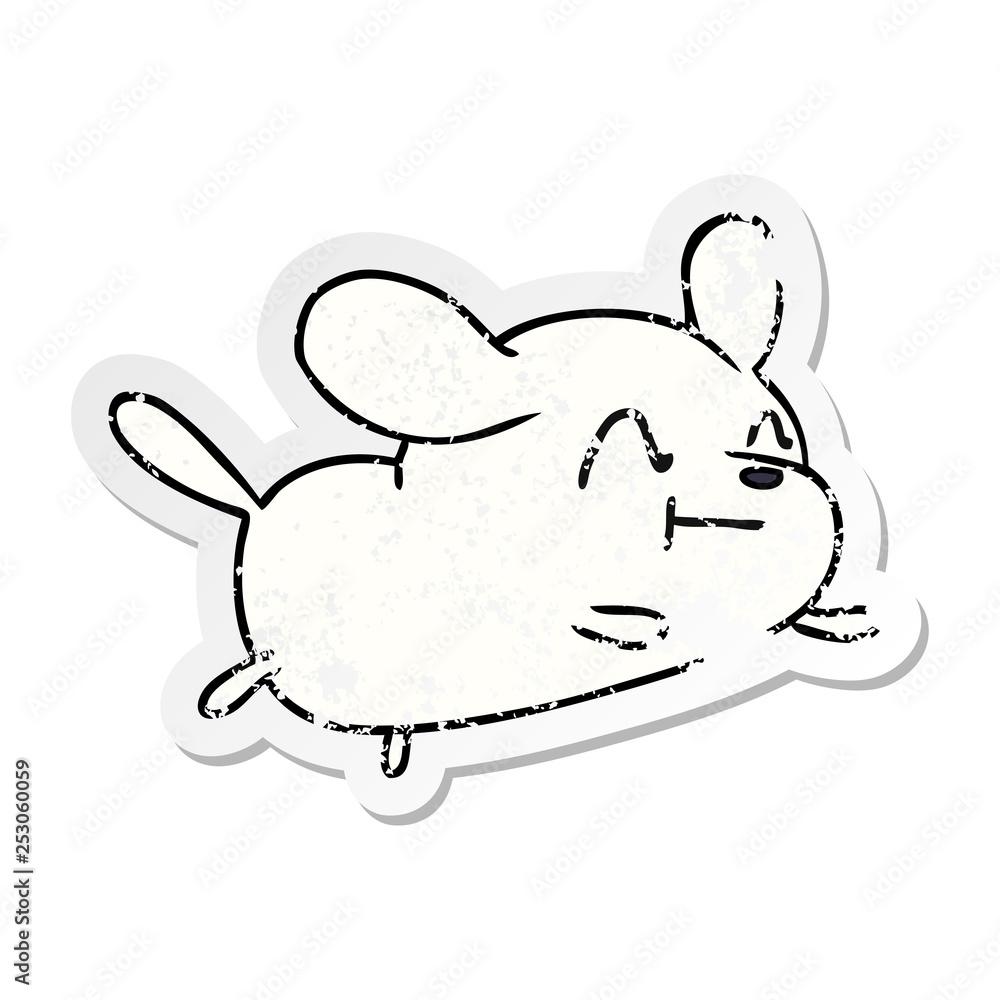 distressed sticker cartoon kawaii of a cute dog distressed sticker cartoon kawaii of a cute dog
