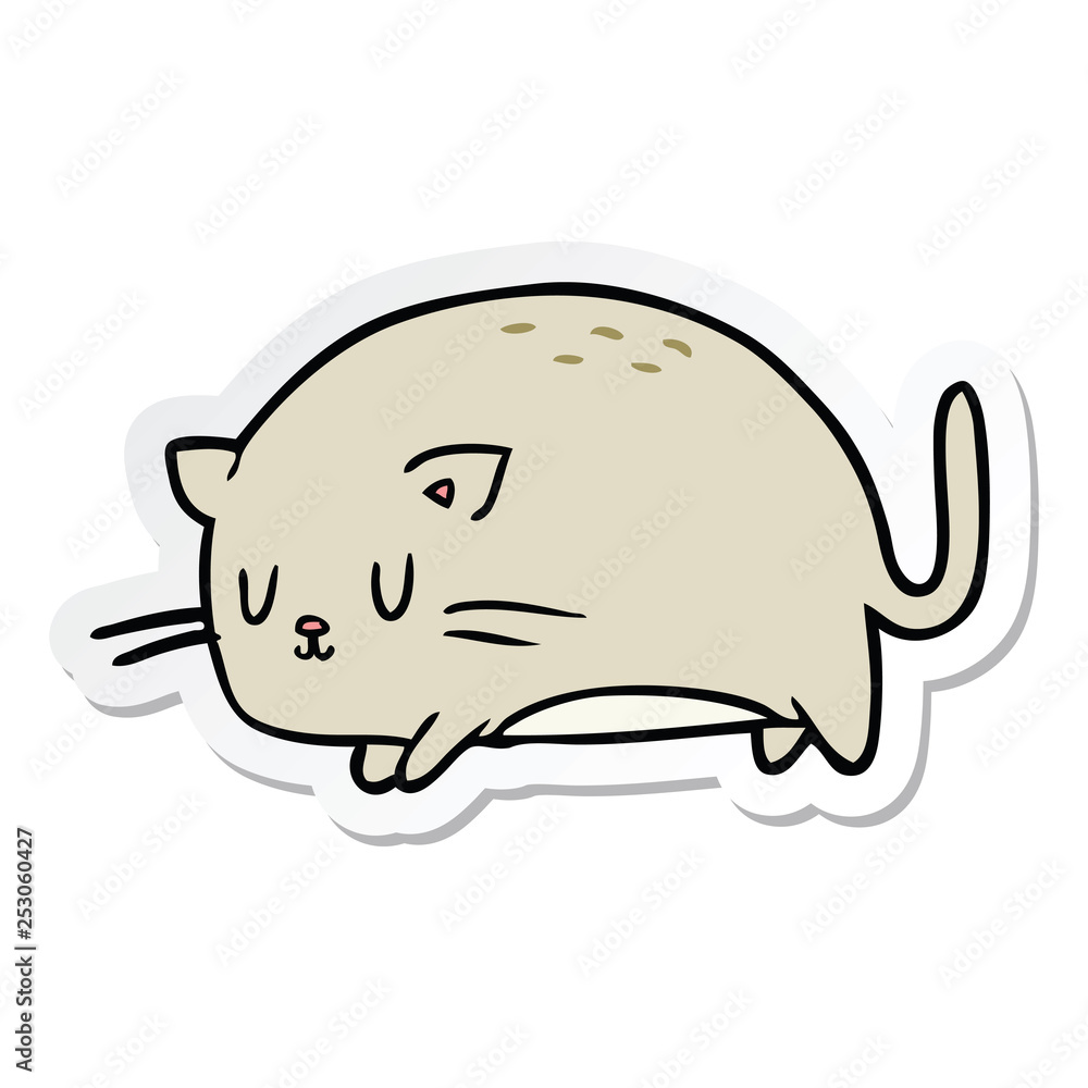 sticker of a cute cartoon cat sticker of a cute cartoon cat