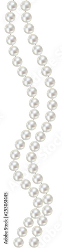 Pearls. Jewelry. Vector illustration. Garland. Beads. Shiny decorations.