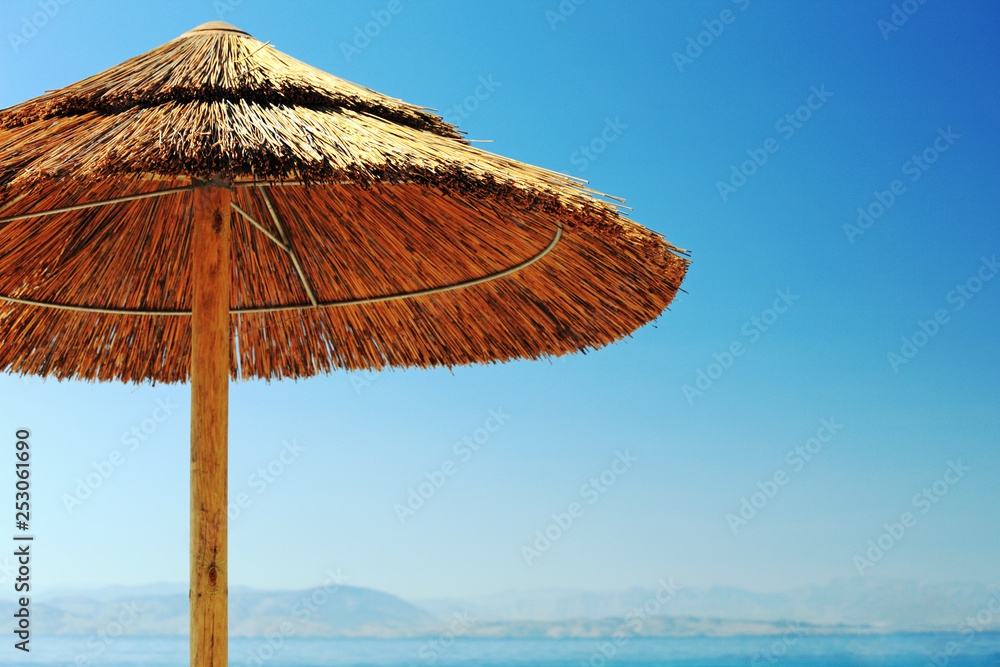 Beach straw umbrella
