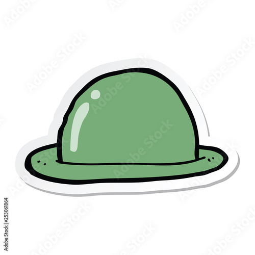 sticker of a cartoon bowler hat