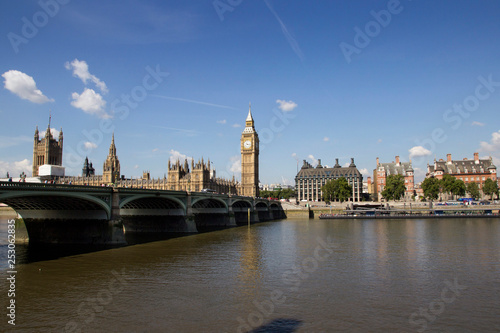 Big Ben at the end of Westminster Bridge, London