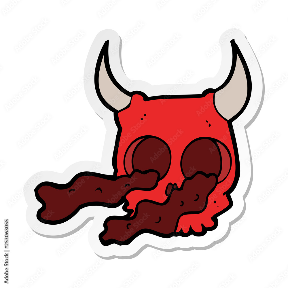 sticker of a cartoon halloween skull sticker of a cartoon halloween skull