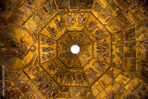 The ceiling of an old florence church