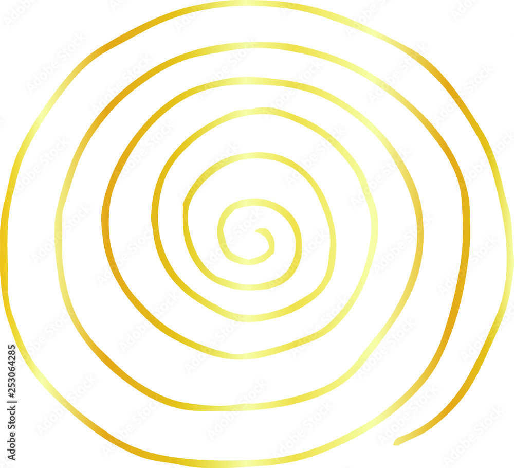 Golden Rough sketch of sinistral spiral pattern Golden Rough sketch of sinistral spiral pattern