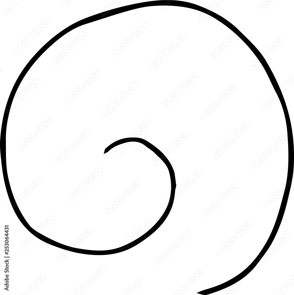 Rough sketch of sinistral spiral pattern Rough sketch of sinistral spiral pattern