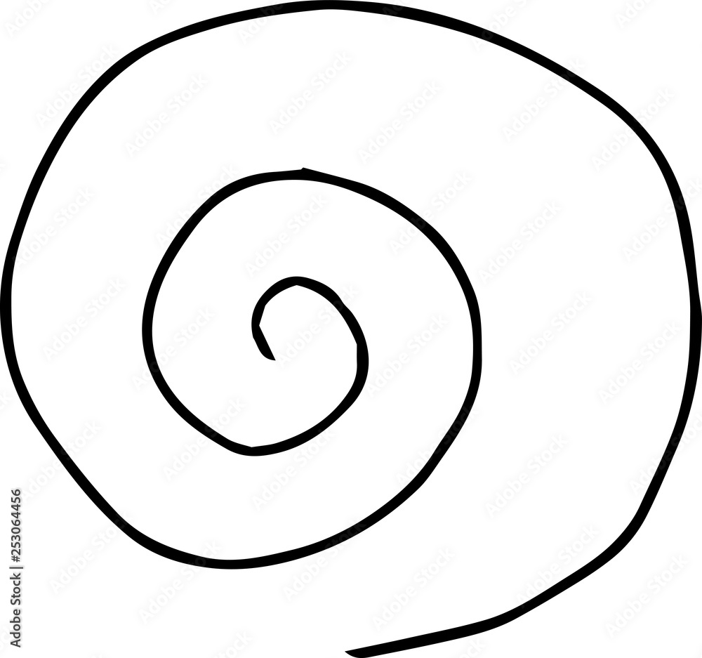 Rough sketch of sinistral spiral pattern Rough sketch of sinistral spiral pattern