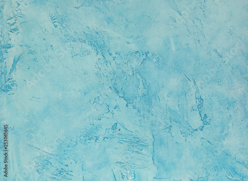 plaster texture, blue uneven surface, Venetian coating for walls