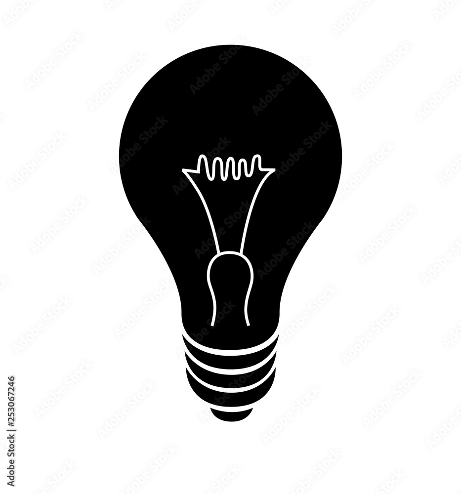 Lamp black  icon on white background. Vector illustration