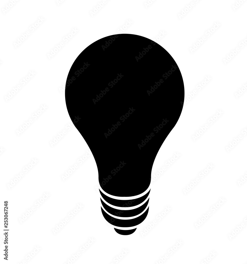 Bulb Icon lamp flat style isolated on white background vector illustration Bulb Icon lamp flat style isolated on white background vector illustration