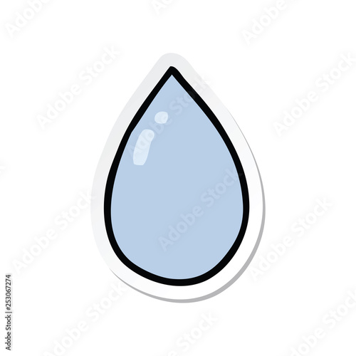 sticker of a cartoon water droplet