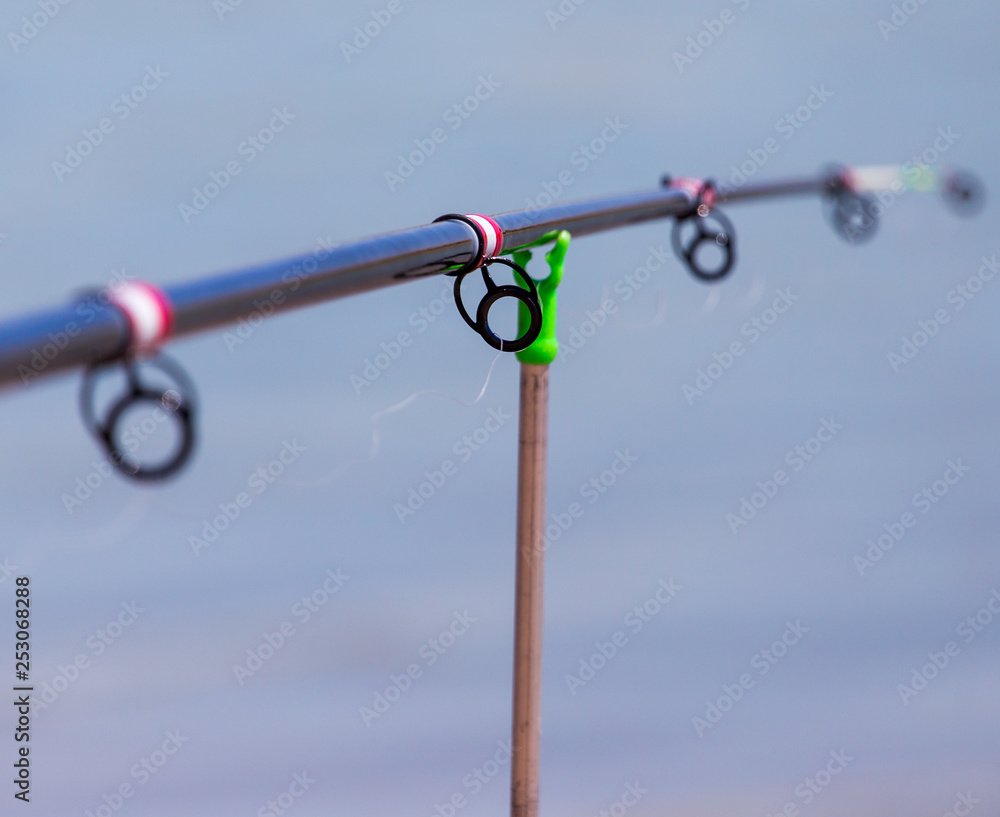 Stand for fishing rods on the beach Stand for fishing rods on the beach
