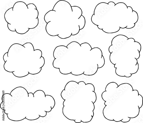 Rough sketch of a cute cloud type frame set