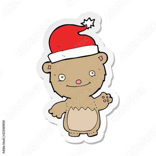 sticker of a cartoon christmas teddy bear © lineartestpilot