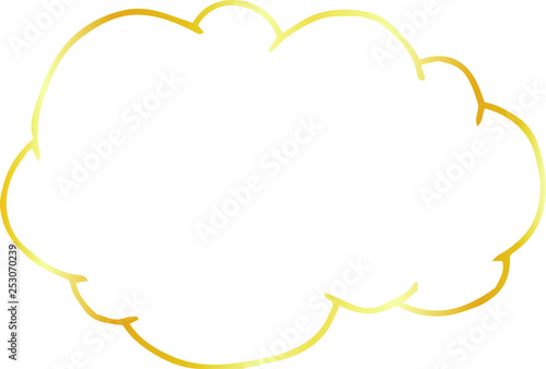 Goldenl Rough sketch of a cute cloud type frame photo