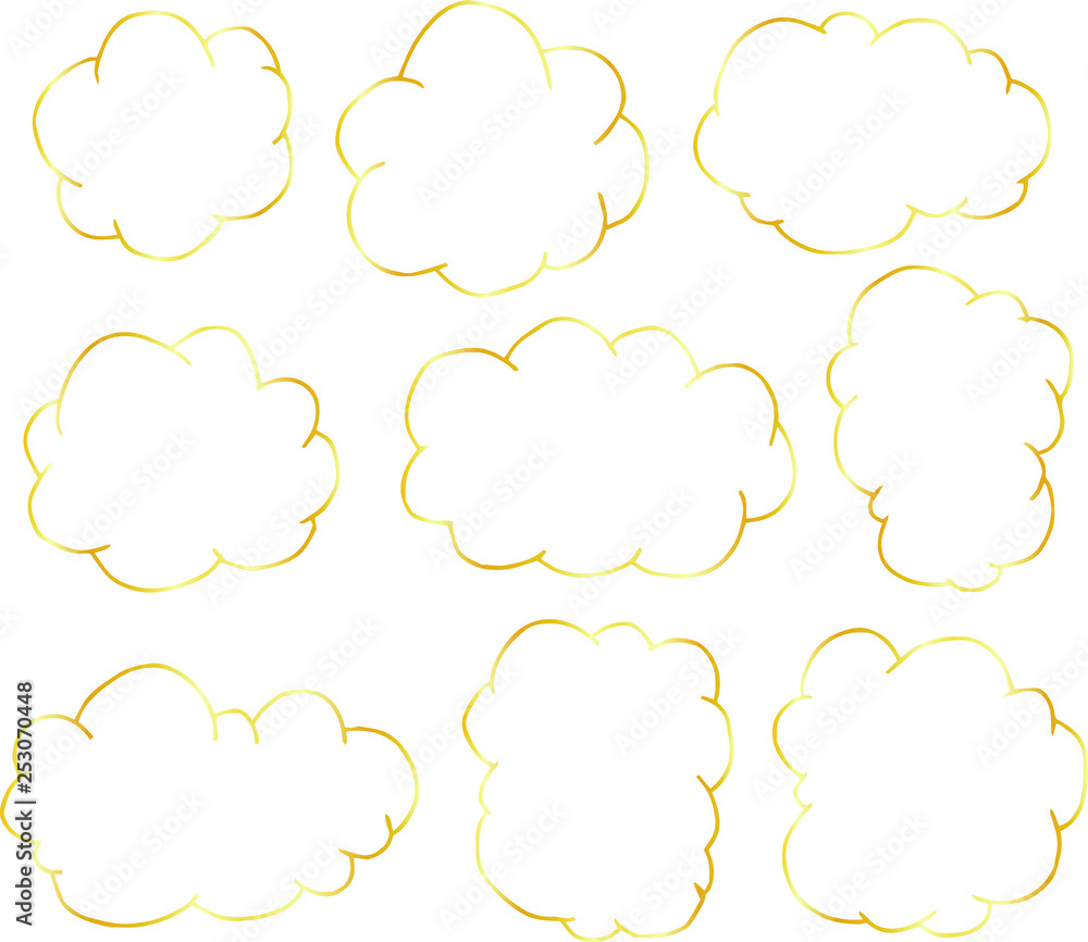 Goldenl Rough sketch of a cute cloud type frame set