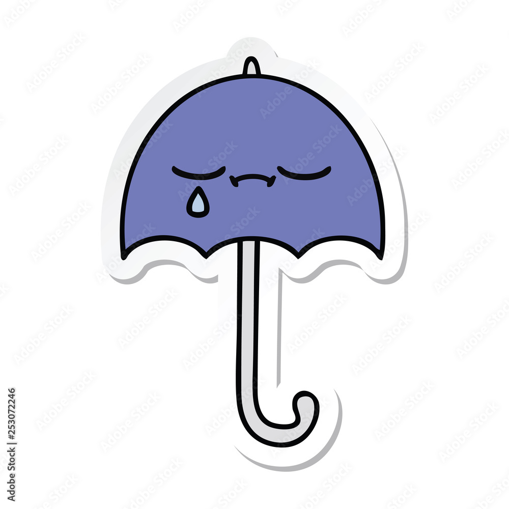 sticker of a cute cartoon umbrella sticker of a cute cartoon umbrella