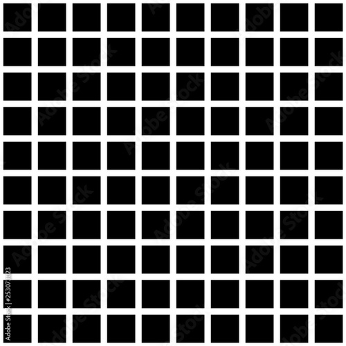 Vector black and white square checkered background or texture.