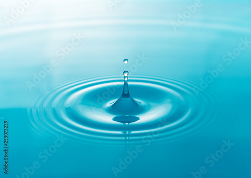 Blue water, Water drop background