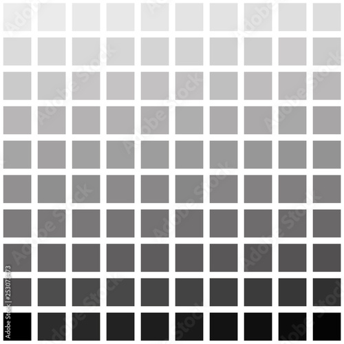 Vector black and white square checkered gradient background or texture.