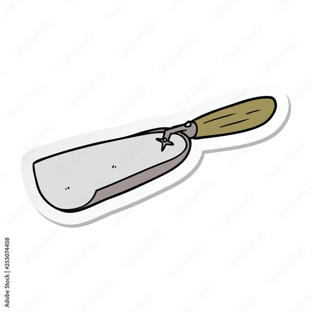 sticker of a cartoon coal shovel sticker of a cartoon coal shovel