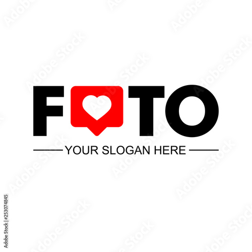 Foto. Business logotype. Corporate, Media, Video, Technology styles. Vector logo. Design template. Counter Notification Icon. Follower Insta. Icon like. Instagram like. Heart icon. Social media.