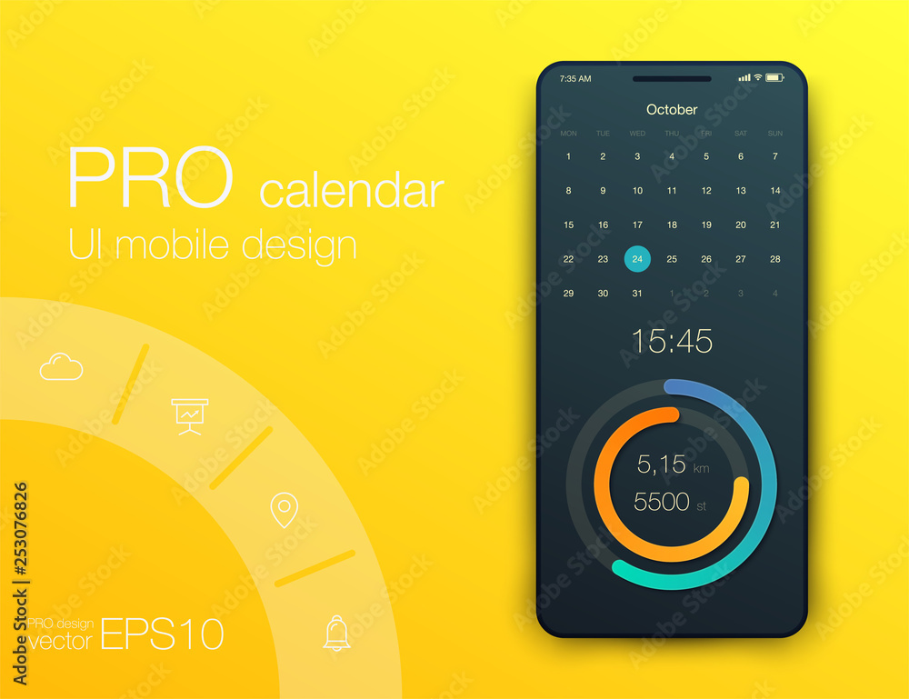 Mobile phone application for analytics. stock vector Mobile phone application for analytics. stock vector