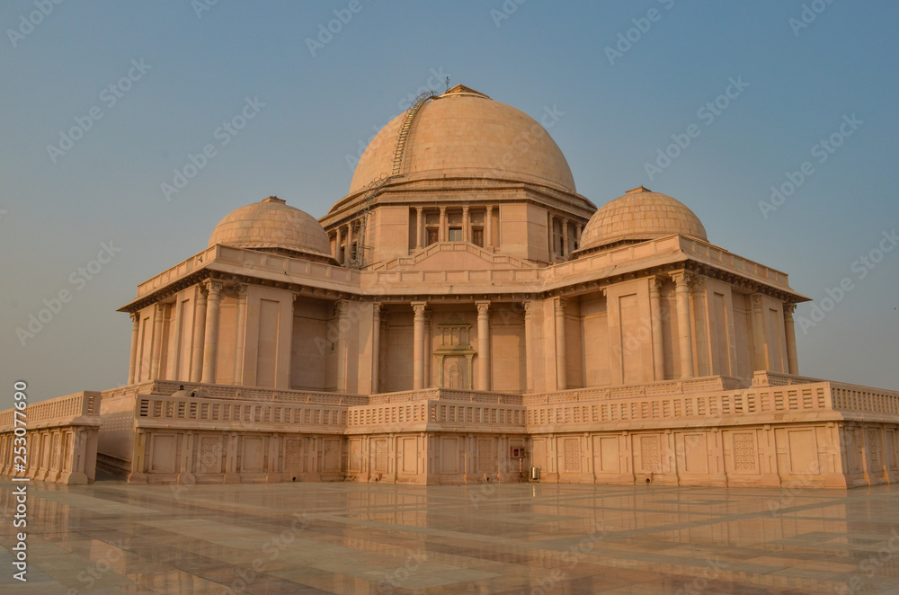 The main dome of the Ambedkar Stupa at the Ambedkar park Rashtriya Dalit Prerna Pratibimb Sthal Noida, Lucknow Uttar Pradesh shot at noon. 