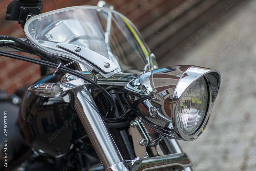 Motorcycle front details headlights