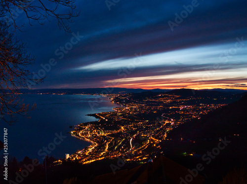 Nightsky above the lake geneva