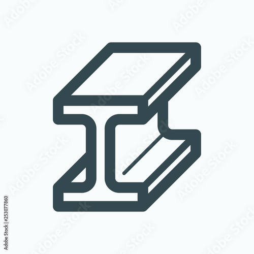 I-Beam steel bar vector icon