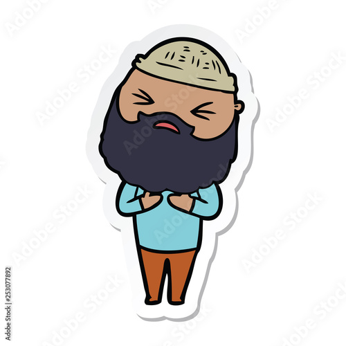 sticker of a cartoon man with beard