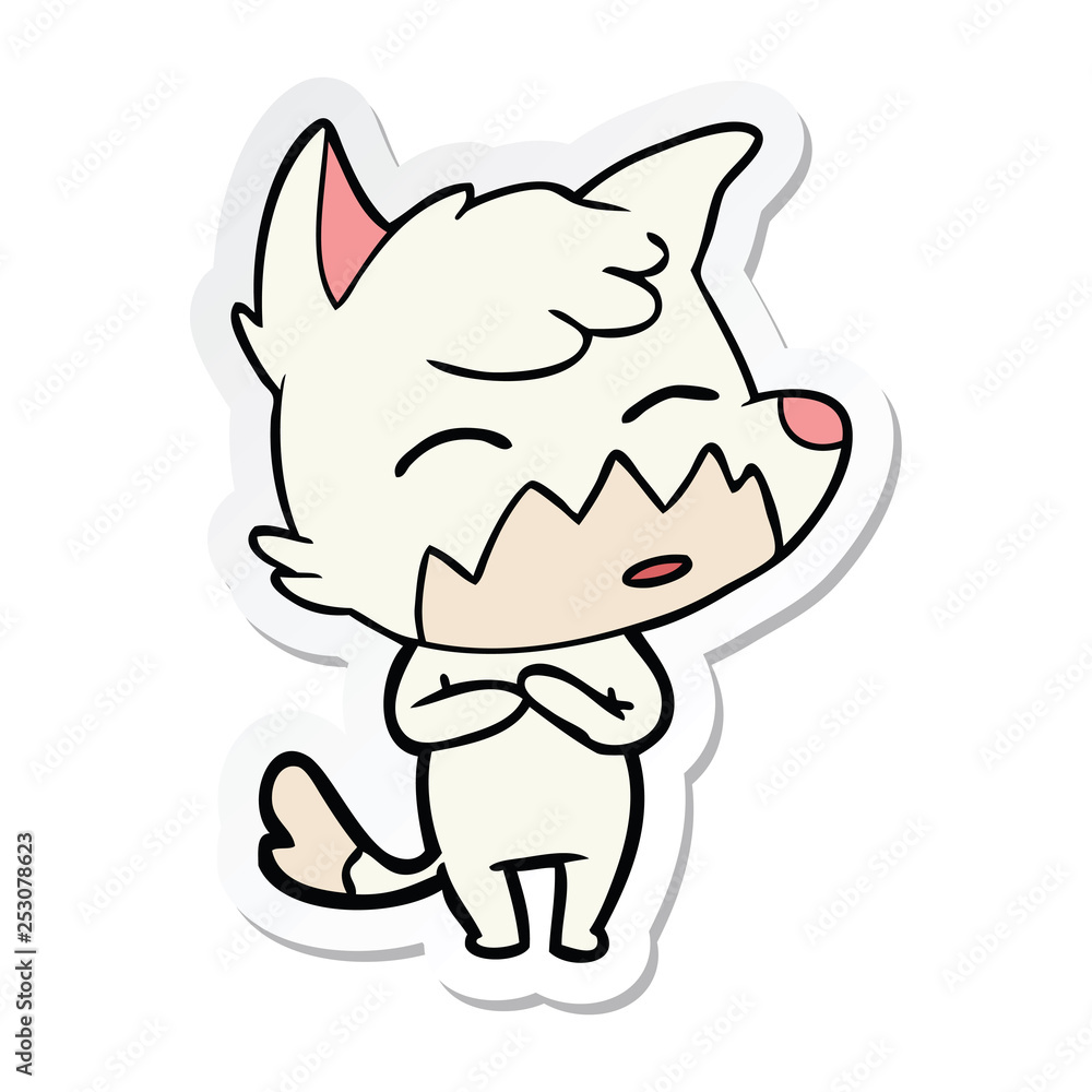 sticker of a cartoon fox sticker of a cartoon fox