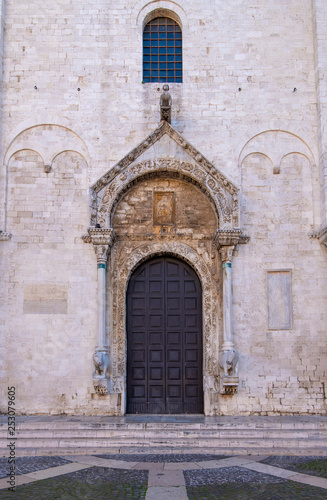 Bari  Puglia  Italy - Entrance door of The Basilica of Saint Nicholas   San Nicola   in Bari  Roman Catholic Church in region of Apulia