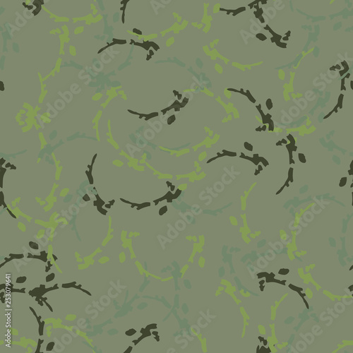 Forest camouflage of various shades of green colors