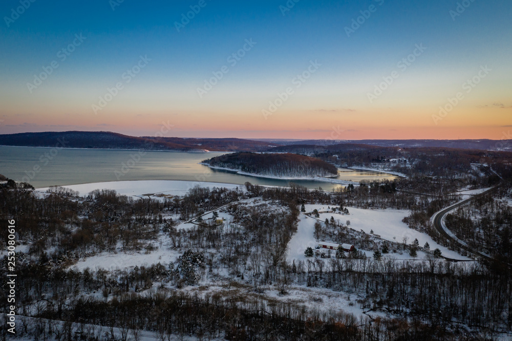 Aerial Landscape of Snow in Clinton New Jersey