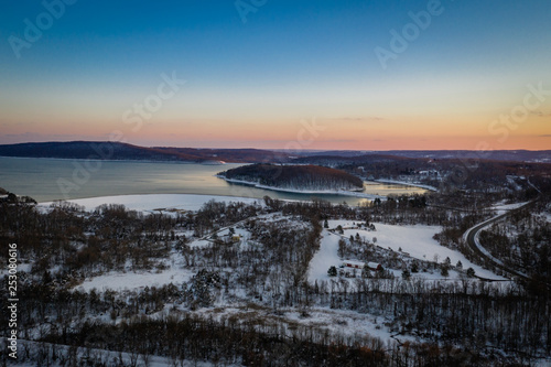 Aerial Landscape of Snow in Clinton New Jersey © Jin