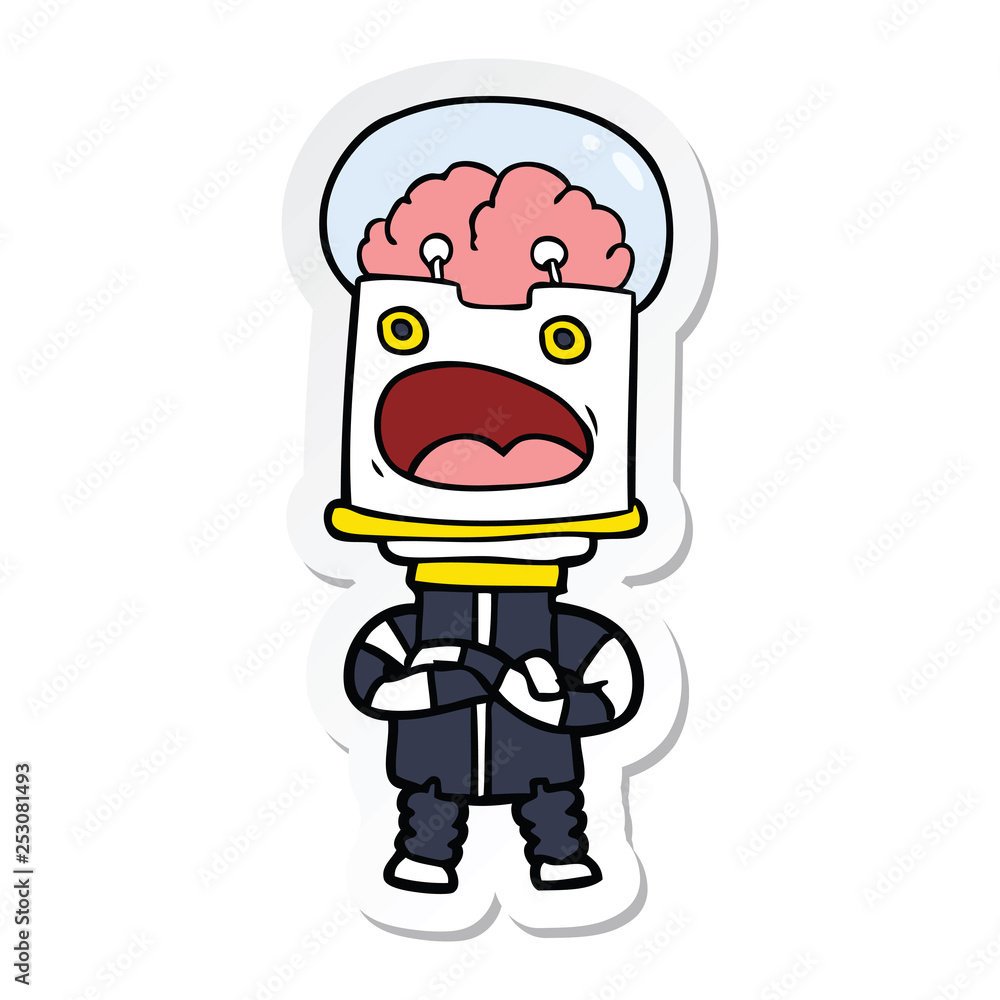 sticker of a cartoon robot sticker of a cartoon robot