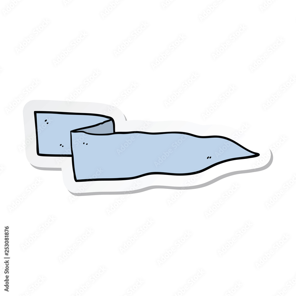 sticker of a cartoon waving banner sticker of a cartoon waving banner
