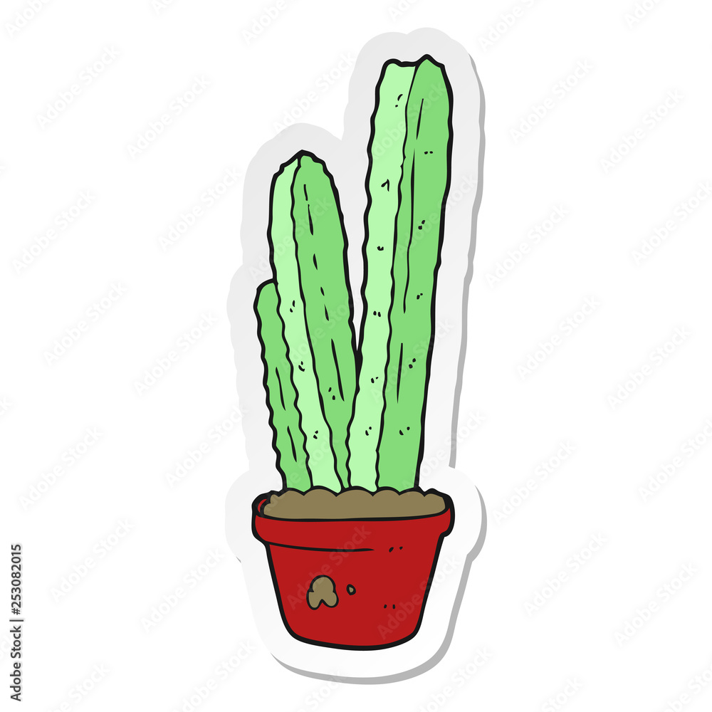 sticker of a cartoon cactus sticker of a cartoon cactus