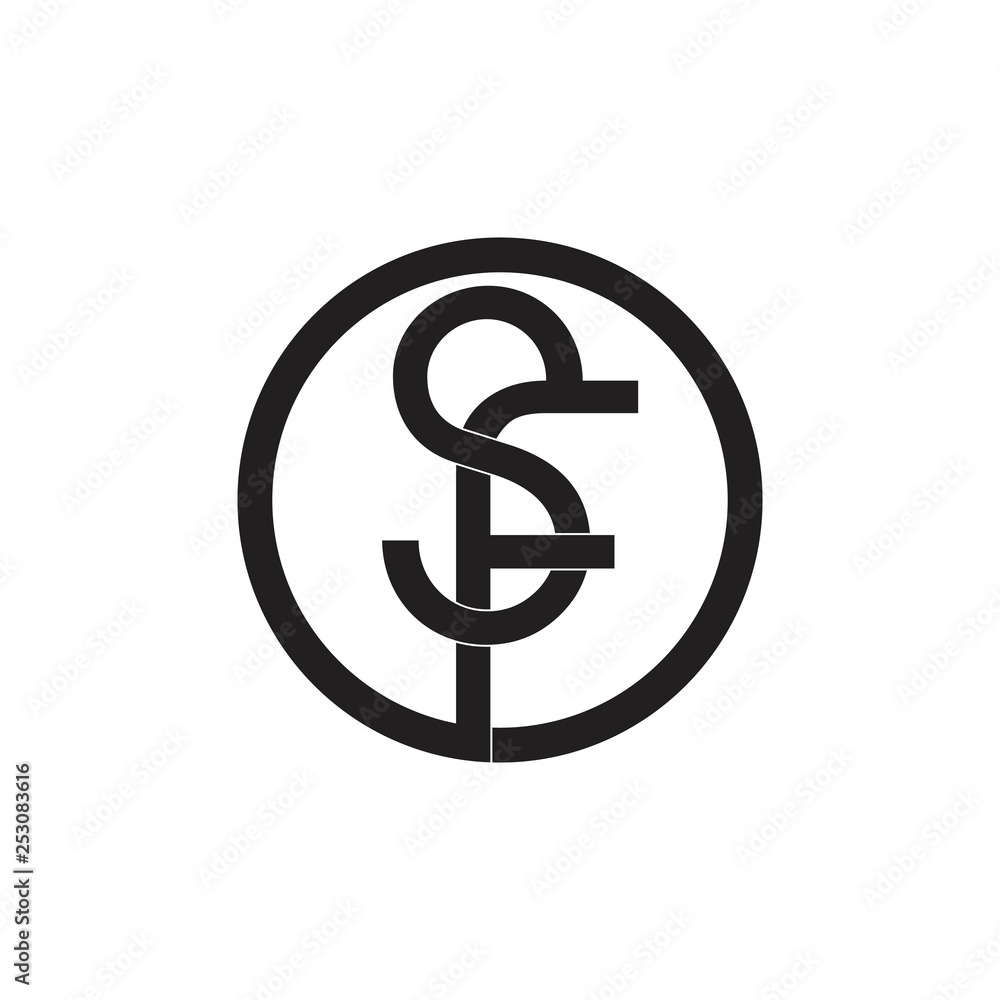 letters sf linked circle logo vector letters sf linked circle logo vector